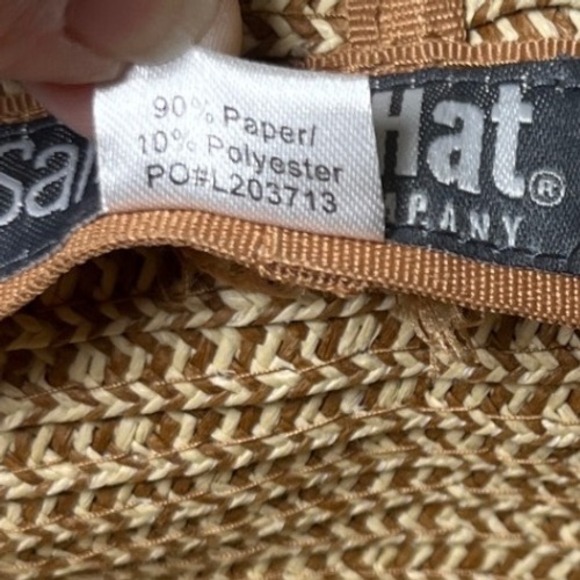 Wide Brim Sun Hat Paper Straw Split Back San Diego Hat Company Tan O/S main image 4